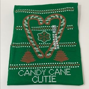 Christmas green candy cane graphic tee size XL